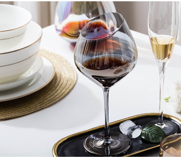 Elevate Your Dining Experience with Our Oblique Mouth Crystal Goblet